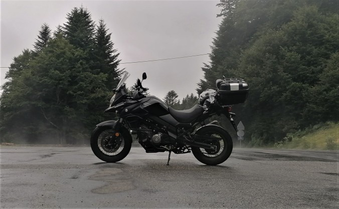moto, niebla, carretera